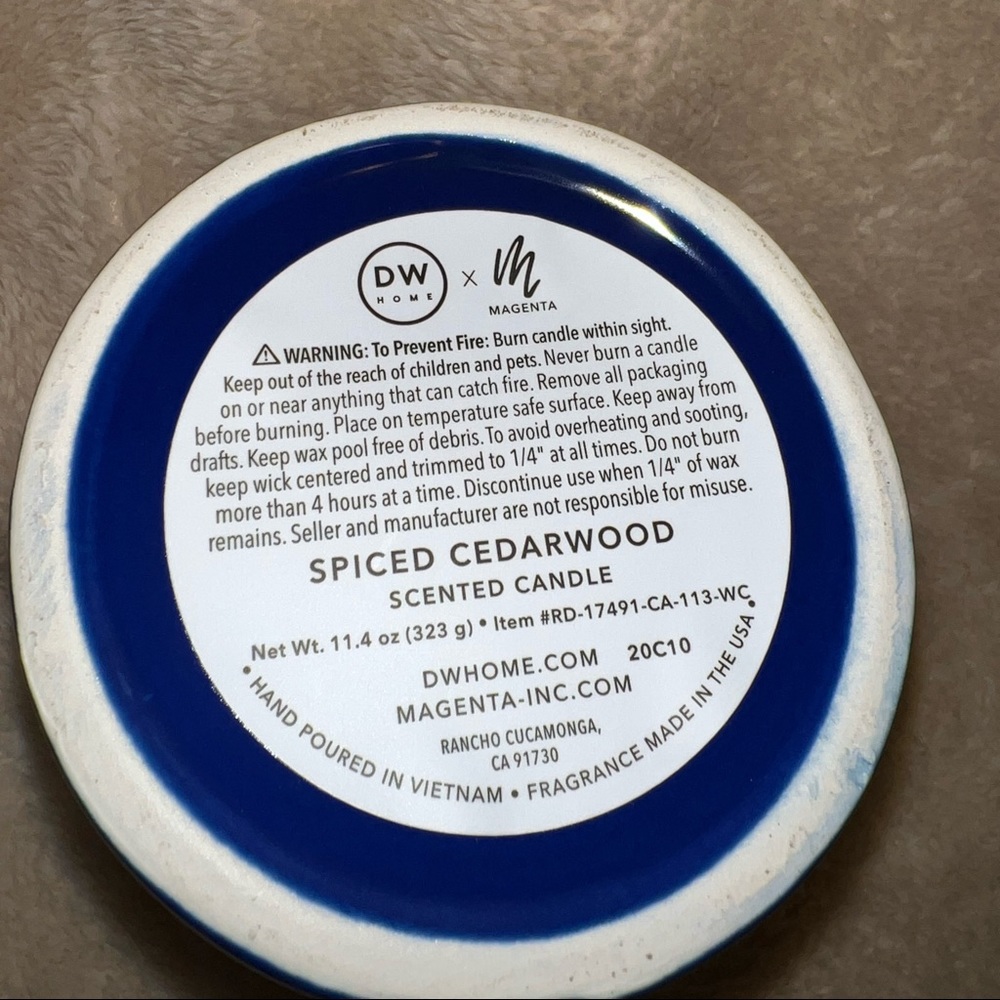 🔥NWT Rae Dunn COOL DAD Large Blue Ceramic Candle 11.4 oz - Picture 5 of 5